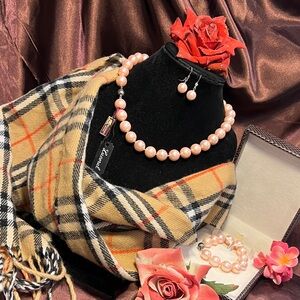 LUCORAL MASAMI JEWELRY 3 Pieces Elegant Pink Pearl Jewelry Set